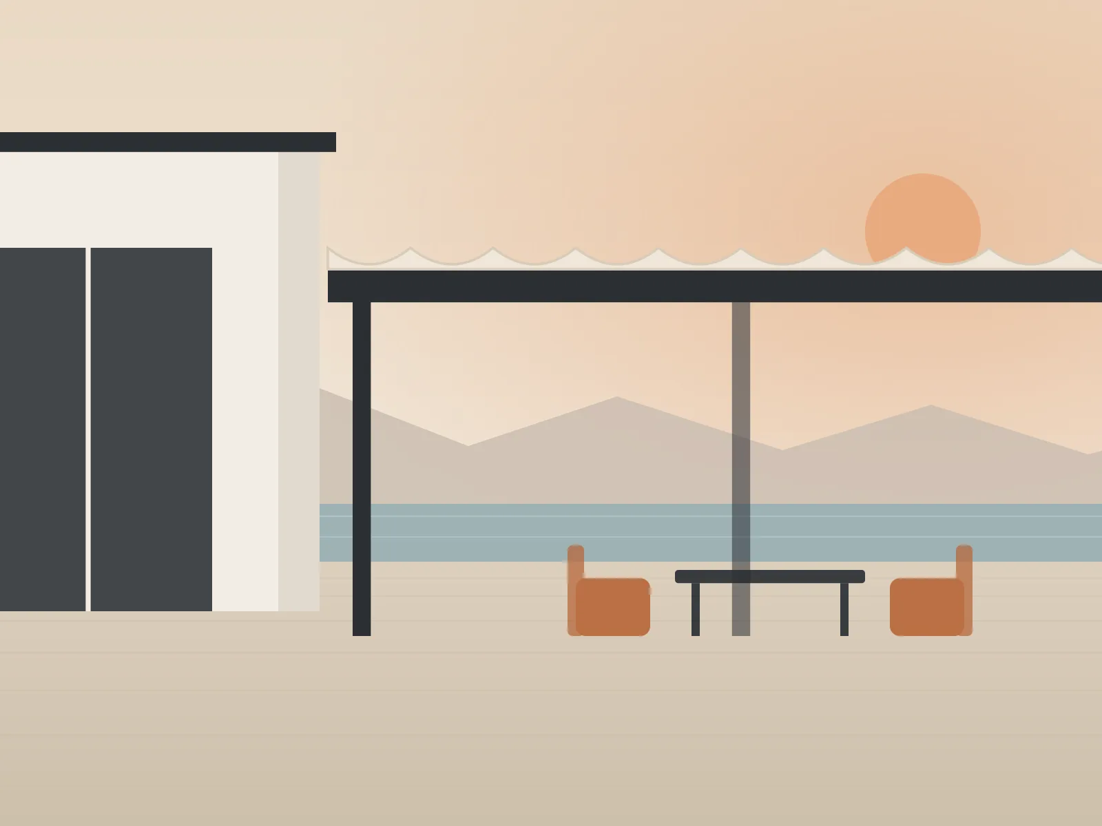 Pergola ile gölgelendirilmiş teras – temsili görsel